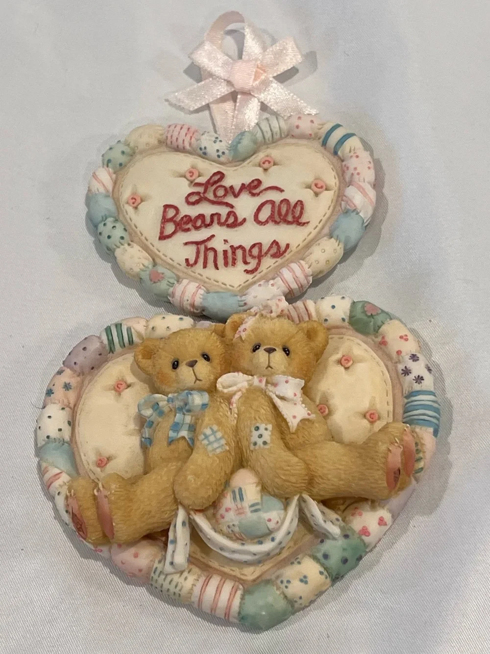 Cherished Teddies 1996 Love Bears All Things Heart Ornament Enesco